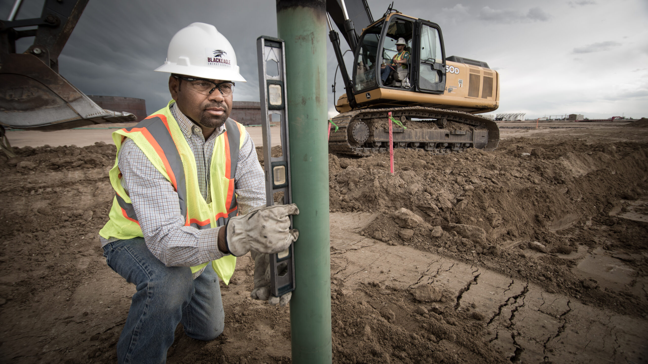 A Blackeagle Construction worker on a job site in Colorado
