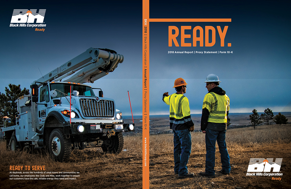 Cover photo-illustration of Black Hills Energy's Annual Report