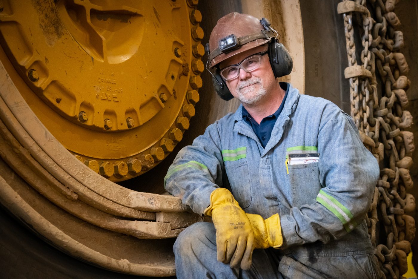 Man in Black Hills gold mine portrait by Altitude Arts Photographics - industrial photography