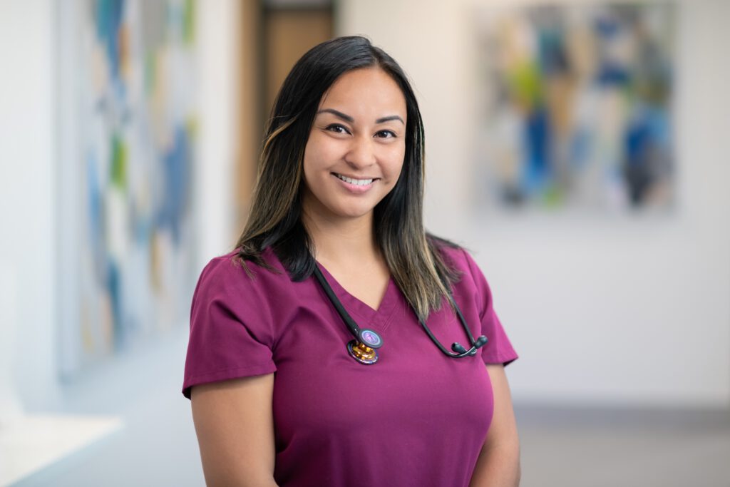 nurse portrait in a hospital corridor - professional photography denver co