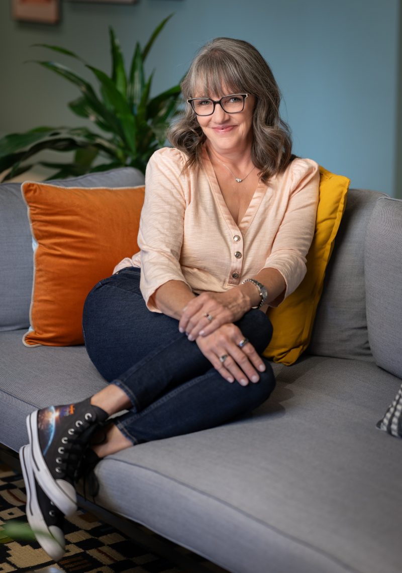 female entrepreneur working at laptop