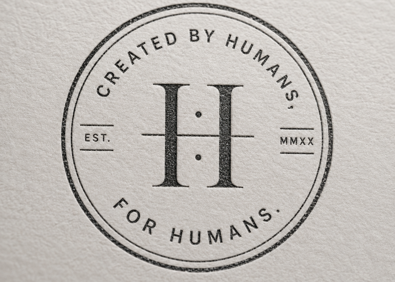 stamp of authenticity, created by humans for humans
